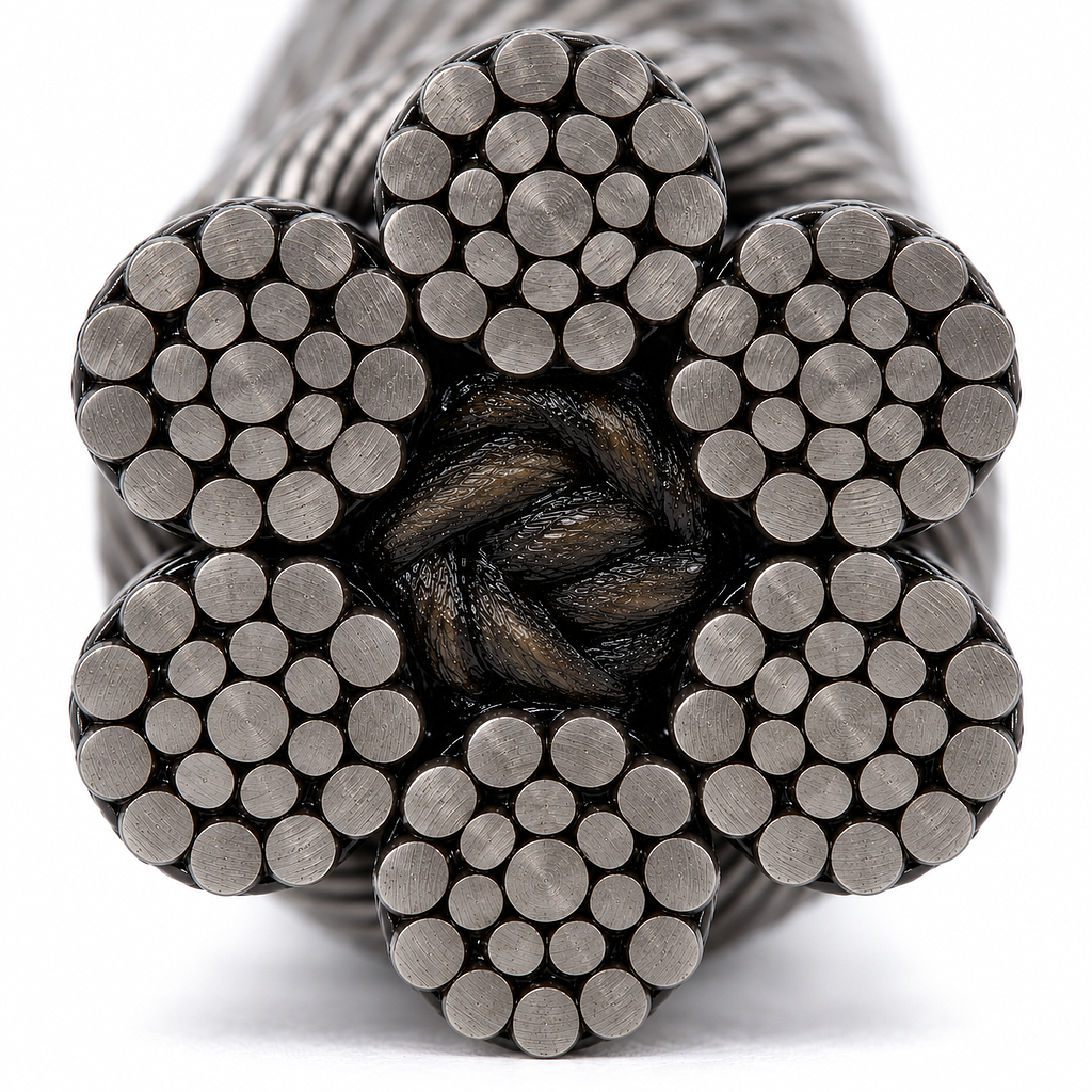 CABLE ACERO 6x19 1/2" A/FIBRA NEGRO C/GRASA CALIDAD 1960 TRD